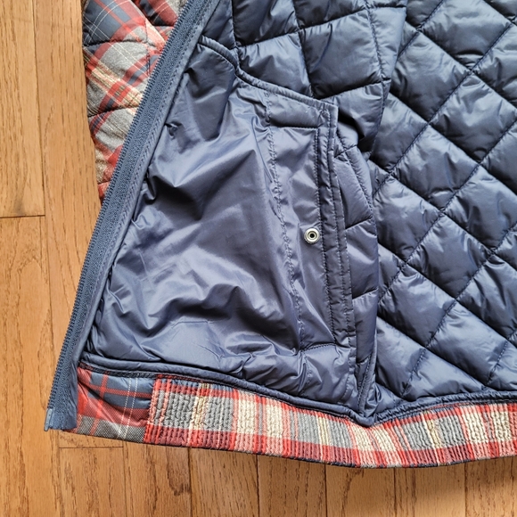 EDC by Espirit Plaid Quilted Zipper Pocket Detail Jacket Lightweight - Picture 8 of 15